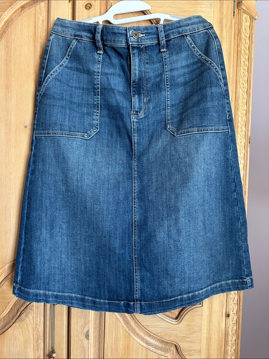 St. John's Bay Dresses & Skirts - St. John's Bay Dark Blue Denim A-Line Skirt middy length
